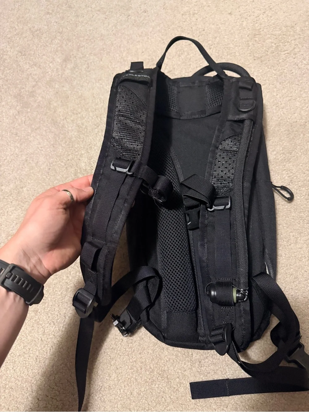 Sleek Black Tactical Backpack with bladder by Eberlestock